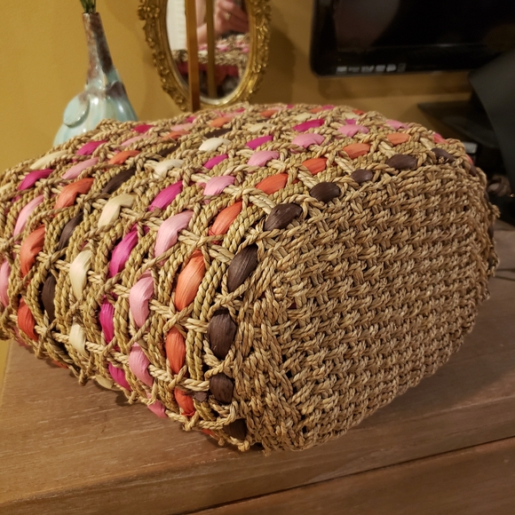 NWT! Cynthia Rowley Multicolor Woven Lined Tote - Picture 7 of 9